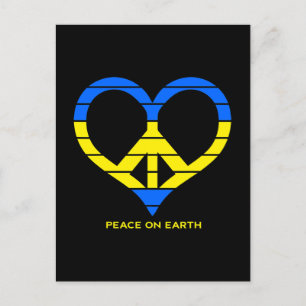 Oekraïne Vrede op aarde Shirt Retro Peace Love U Briefkaart