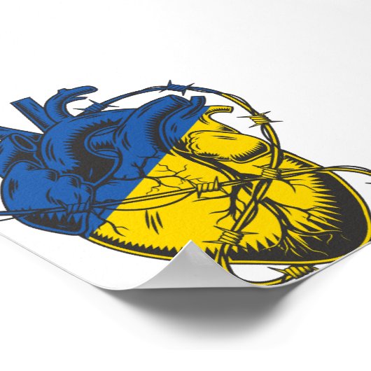 Oekraïne vrede prikkeldraad hart liefde oekraïens poster (Hoek)