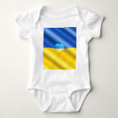 Oekraïne Vrijheid Hart Oekraïense vlag Baby Bodysu Romper (Voorkant)
