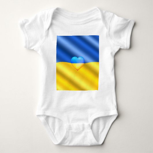Oekraïne Vrijheid Hart Oekraïense vlag Baby Bodysu Romper (Voorkant)
