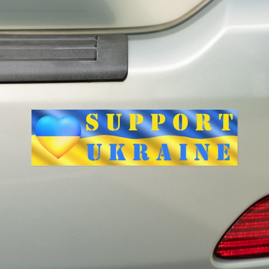 Oekraïne - Vrijheidssteun - Vrede - Oekraïense vla Bumpersticker (Op auto)