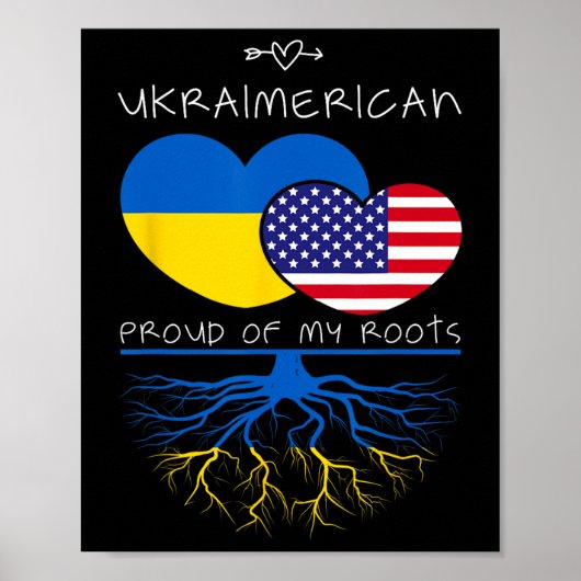 Oekraïne VS trots op beide landen Oekraïmerikaan 1 Poster (Voorkant)