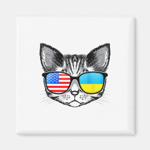 Oekraïne VS Vlag Roots Kat Oekraïens Amerikaans Vo Magneet
