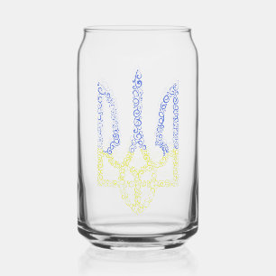 Oekraïne wapen trident tryzub spiraal patroon blikvorm glas