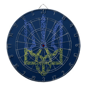 Oekraïne wapen trident tryzub spiraal patroon dartbord