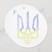 Oekraïne wapen trident tryzub spiraal patroon kaart (Voorkant / Achterkant)