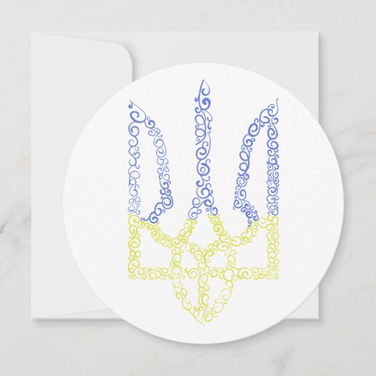 Oekraïne wapen trident tryzub spiraal patroon kaart (Voorkant)