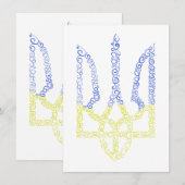 Oekraïne wapen trident tryzub spiraal patroon kaart (Voorkant / Achterkant)