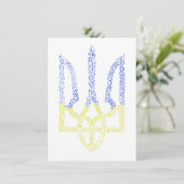 Oekraïne wapen trident tryzub spiraal patroon kaart (Staand voorkant)