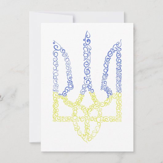 Oekraïne wapen trident tryzub spiraal patroon kaart (Voorkant)