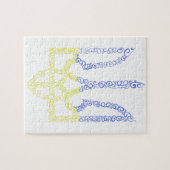 Oekraïne wapen trident tryzub spiraal patroon legpuzzel (Horizontaal)