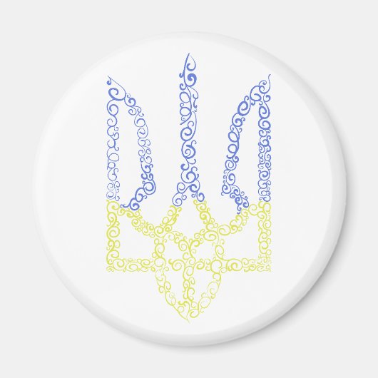 Oekraïne wapen trident tryzub spiraal patroon magneet (Voorkant)