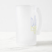 Oekraïne wapen trident tryzub spiraal patroon matglas bierpul (Voorkant rechts)