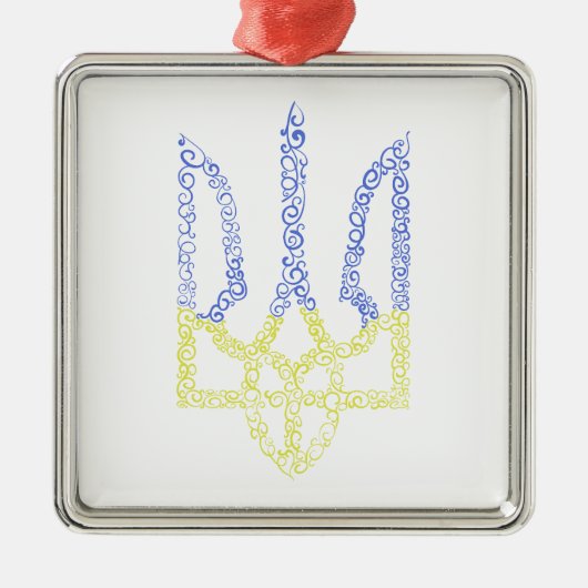 Oekraïne wapen trident tryzub spiraal patroon metalen ornament (Voorkant)