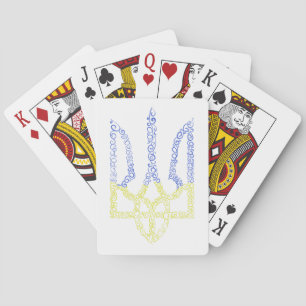 Oekraïne wapen trident tryzub spiraal patroon pokerkaarten