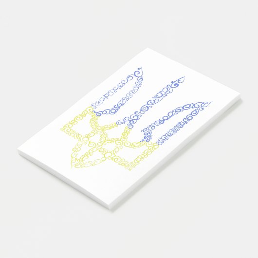 Oekraïne wapen trident tryzub spiraal patroon post-it® notes (Schuin)