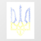 Oekraïne wapen trident tryzub spiraal patroon raamsticker (Vel)