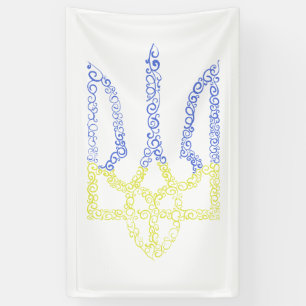 Oekraïne wapen trident tryzub spiraal patroon spandoek