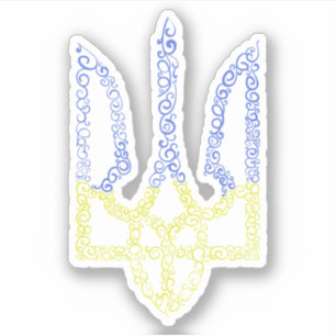 Oekraïne wapen trident tryzub spiraal patroon sticker
