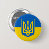 OEKRAÏNE Wapenmunt en vlag Ronde Button 5,7 Cm (Voorkant /achterkant)