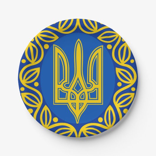 Oekraïne, wapenstilstand, Tryzub Oekraïense Republ Papieren Bordje (Voorkant)
