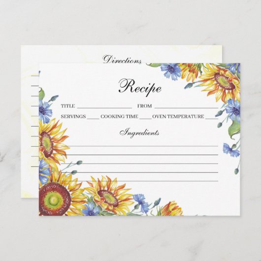 Oekraïne Waterverf Recipe Kaart (Voorkant / Achterkant)