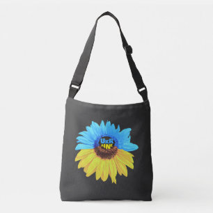Oekraïne waterverf zonnebloem blauw geel vlag crossbody tas