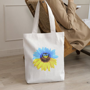 Oekraïne waterverf zonnebloem blauw geel vlag tote bag