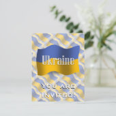 Oekraine Waving Flag Kaart (Staand voorkant)