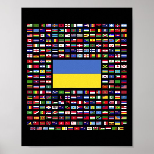 Oekraïne Wereldvlaggen ontdekken  Poster (Voorkant)