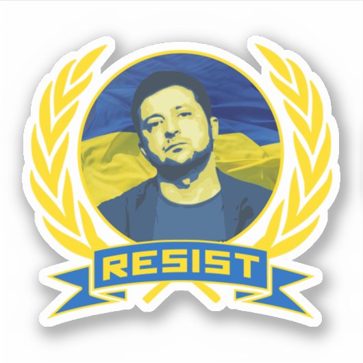 Oekraïne Zelensky Resist Sticker (Voorkant)