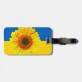 Oekraïne - Zonnebloem en Oekraïense vlag / Bloem Bagagelabel (Achterkant horizontaal)