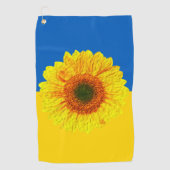 Oekraïne - Zonnebloem en Oekraïense vlag / Bloem Golfhanddoek (Voorkant)