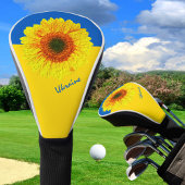 Oekraïne - Zonnebloem en Oekraïense vlag / Bloem Golfheadcover