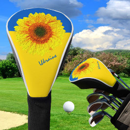 Oekraïne - Zonnebloem en Oekraïense vlag / Bloem Golfheadcover
