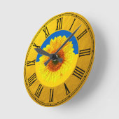 Oekraïne - Zonnebloem en Oekraïense vlag / Bloem Ronde Klok (Hoek)