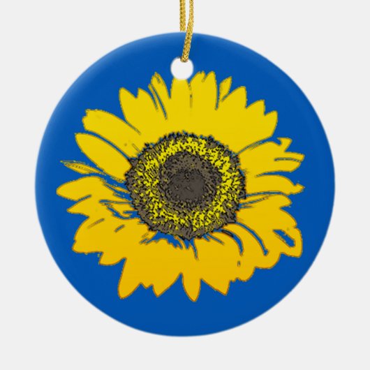 Oekraïne Zonnebloem Keramisch Ornament (Voorkant)