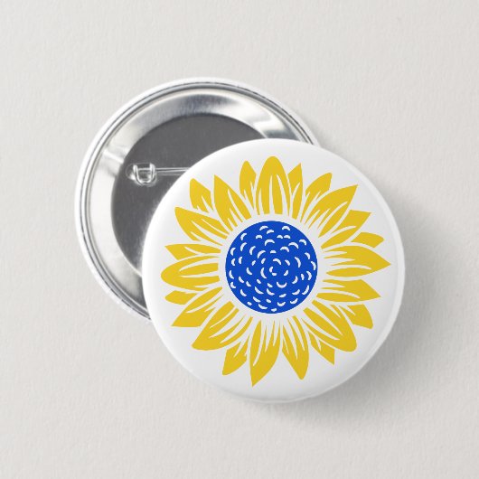Oekraïne - Zonnebloem - Oekraïense steun Blauw Gee Ronde Button 5,7 Cm (Voorkant /achterkant)