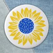Oekraïne - Zonnebloem - Oekraïense steun Blauw Gee Ronde Button 5,7 Cm
