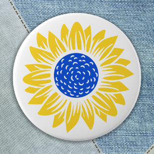 Oekraïne - Zonnebloem - Oekraïense steun Blauw Gee Ronde Button 5,7 Cm