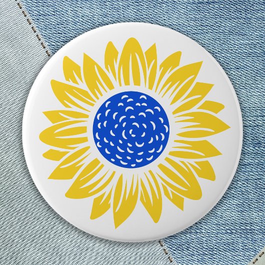 Oekraïne - Zonnebloem - Oekraïense steun Blauw Gee Ronde Button 5,7 Cm