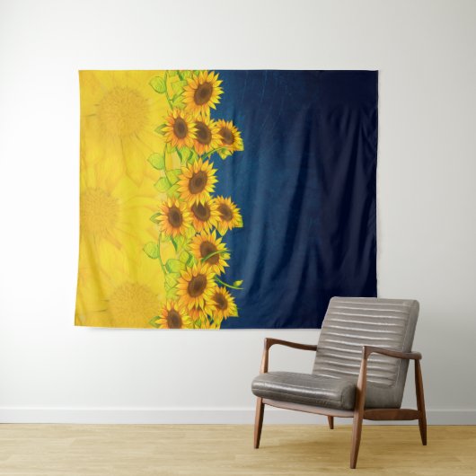 Oekraïne Zonnebloem Vlag Tapestry Wandkleed (In Situ (horizontaal))