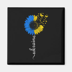 Oekraïne zonnebloem vlag vintage Oekraïense vlag O Magneet