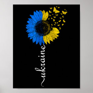 Oekraïne zonnebloem vlag vintage Oekraïense vlag O Poster