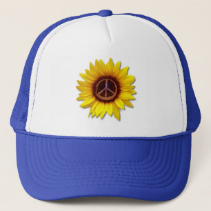 Oekraïne Zonnebloem Vredes Symbool Teken Anti-Oorl Trucker Pet