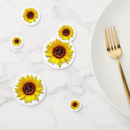 Oekraïne Zonnebloem Vredes Symbool Teken Tegen Oor Confetti