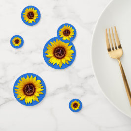 Oekraïne Zonnebloem Vredes Symbool Teken Tegen Oor Confetti