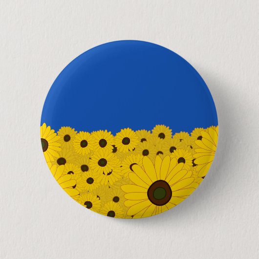 Oekraïne - Zonnebloemen Ronde Button 5,7 Cm (Voorkant)