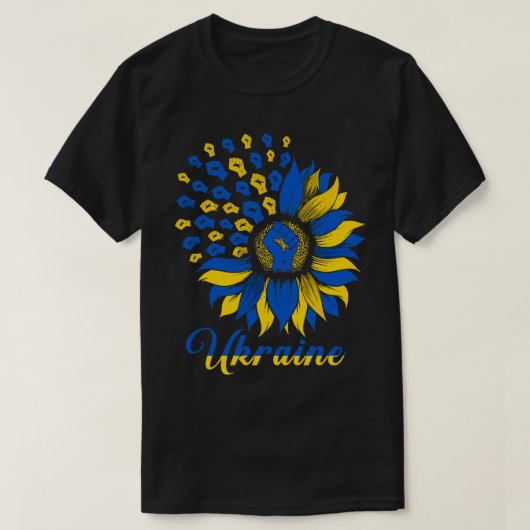 Oekraïne - Zonnebloemvlag ondersteunt Oekraïne - V T-shirt (Design voorkant)