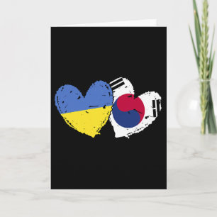 Oekraïne Zuid-Korea Hart Vlaggen Oekraïense Koreaa Kaart